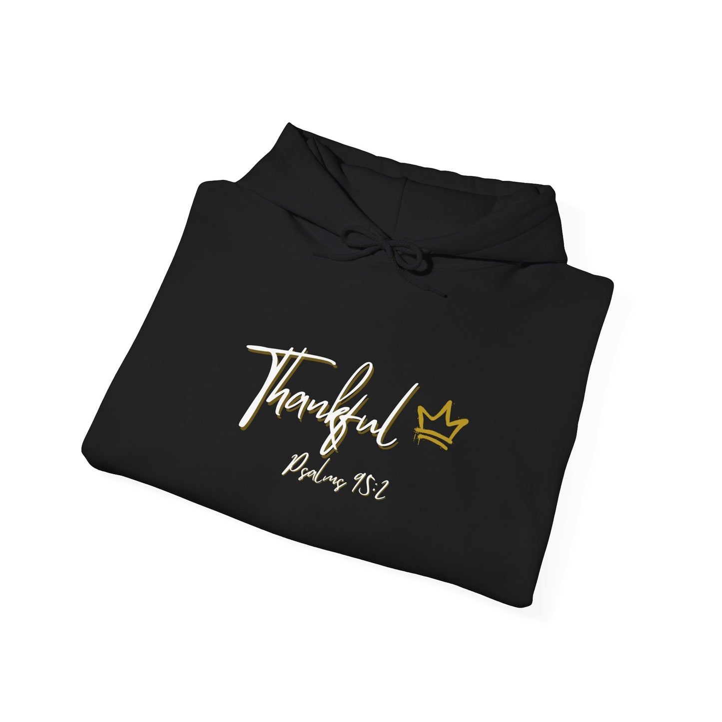 "Thankful" Hooded Sweatshirt White and Gold version