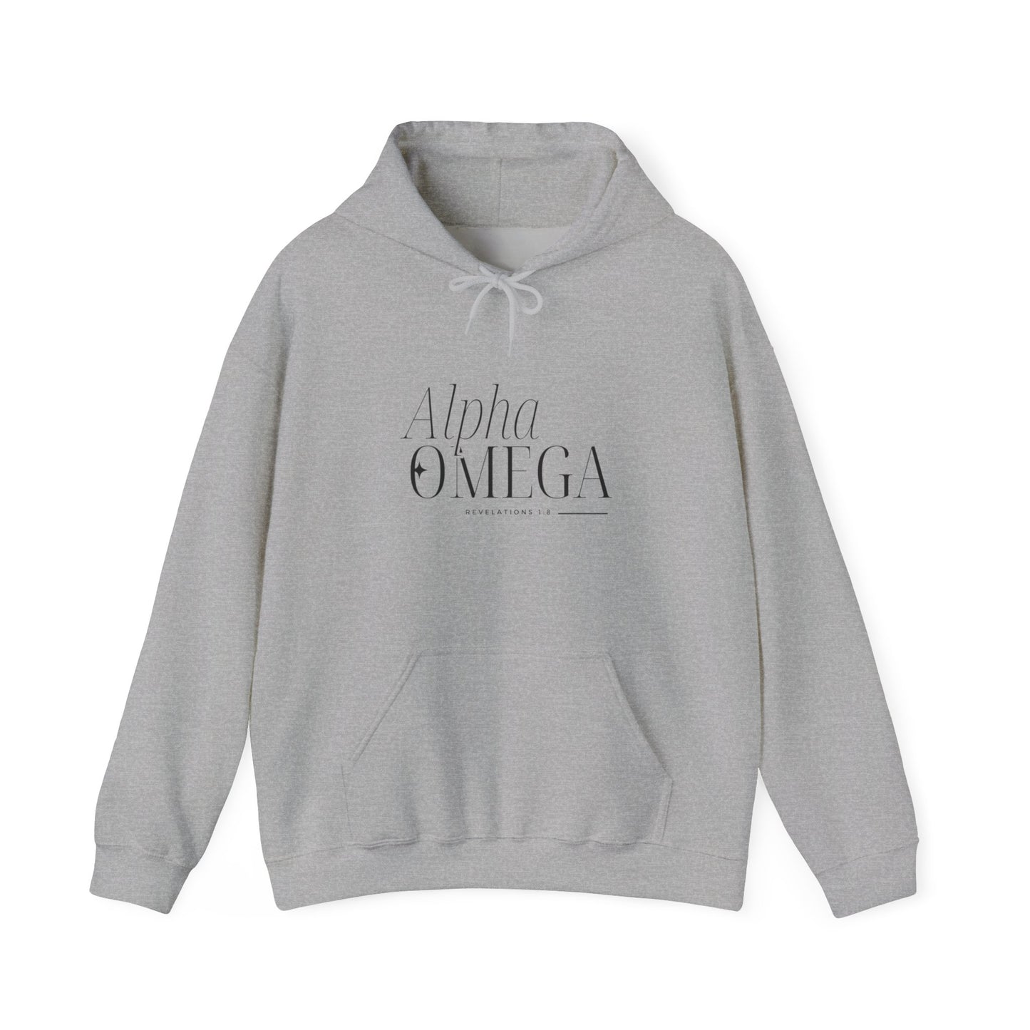 Alpha and Omega Unisex Hoodie-Black lettering