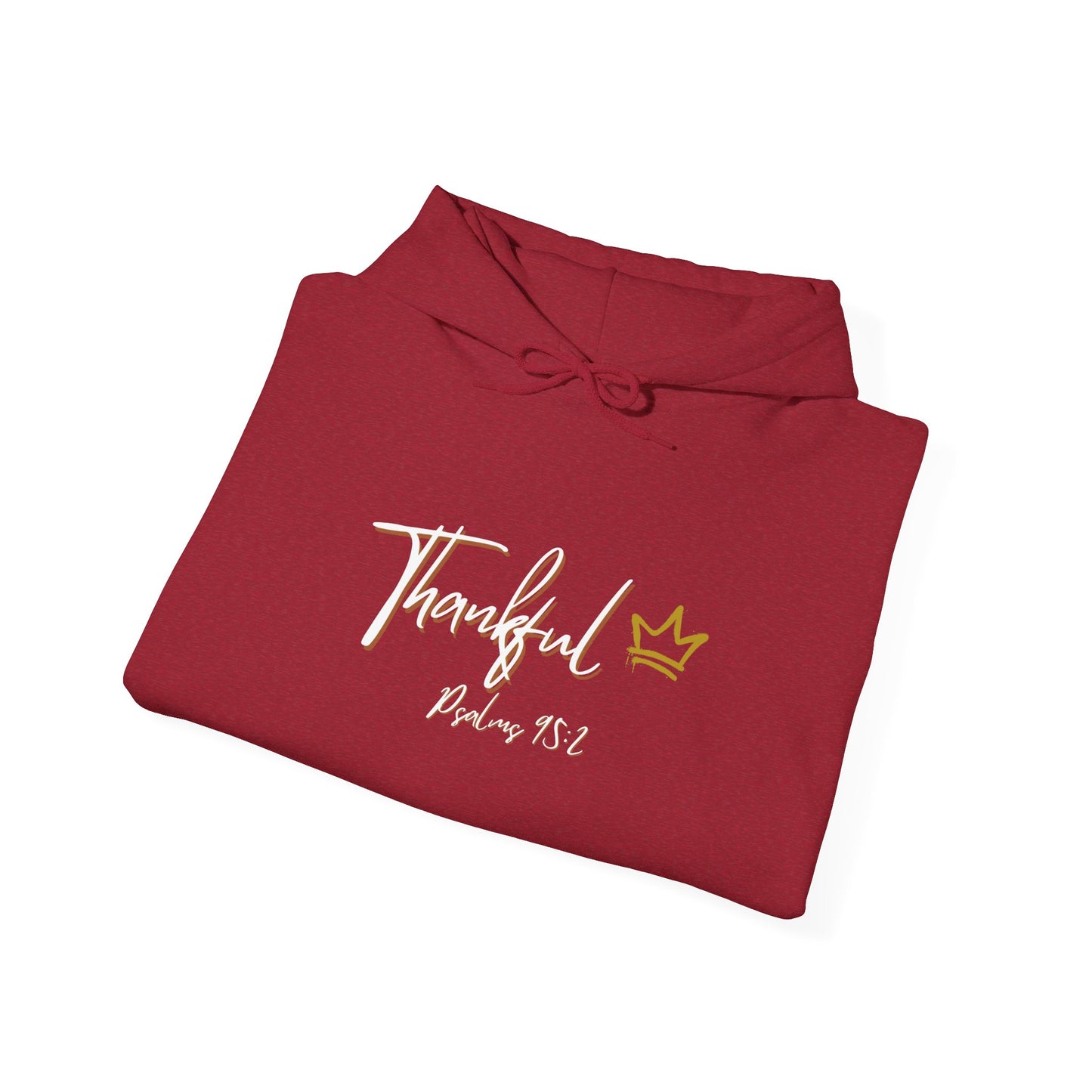 "Thankful" Hooded Sweatshirt White and Gold version