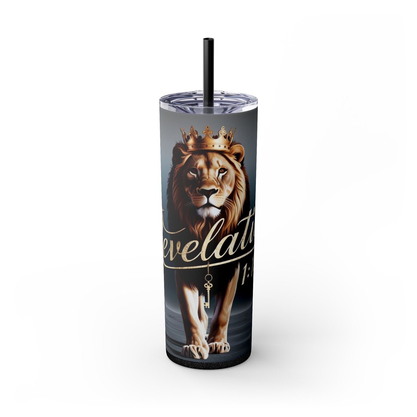 "Revelation 1:18" Skinny Tumbler with Straw, 20oz