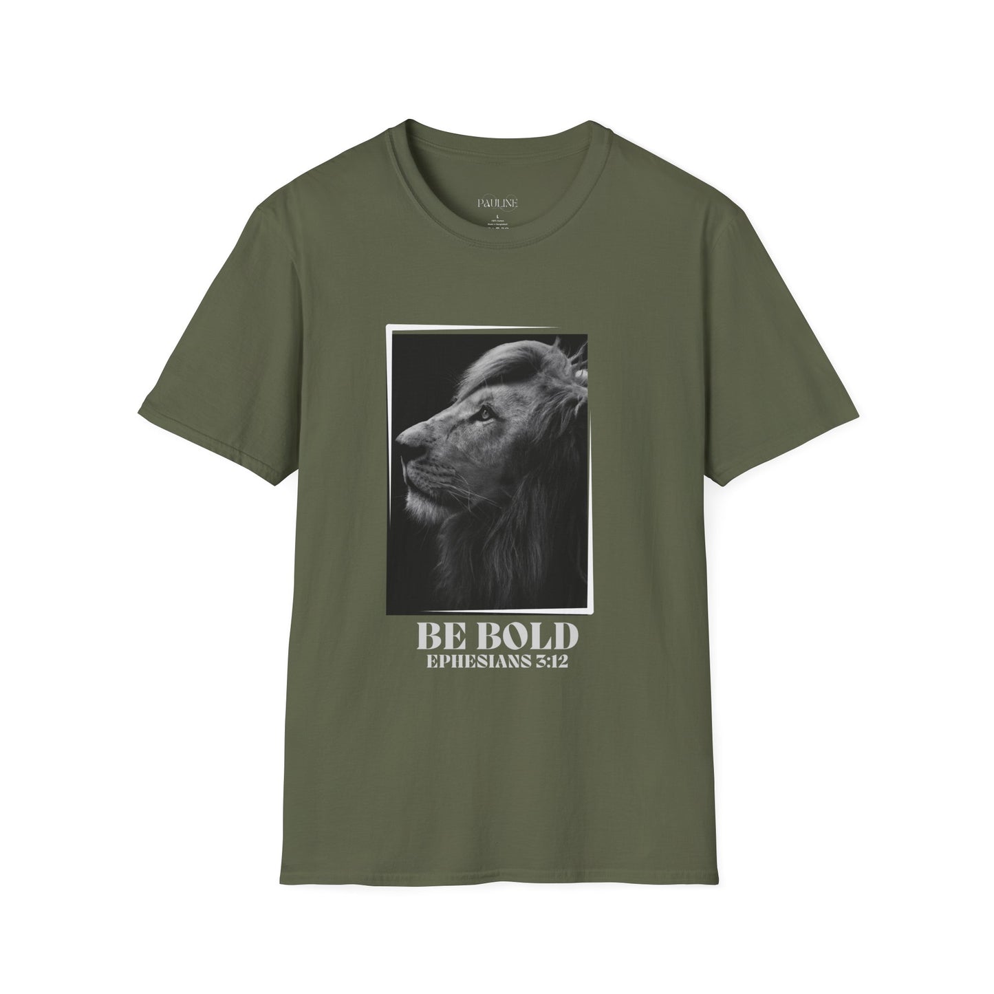 Be Bold Lion Shirt Ephesians 3:12 Christian Faith Inspirational Tee