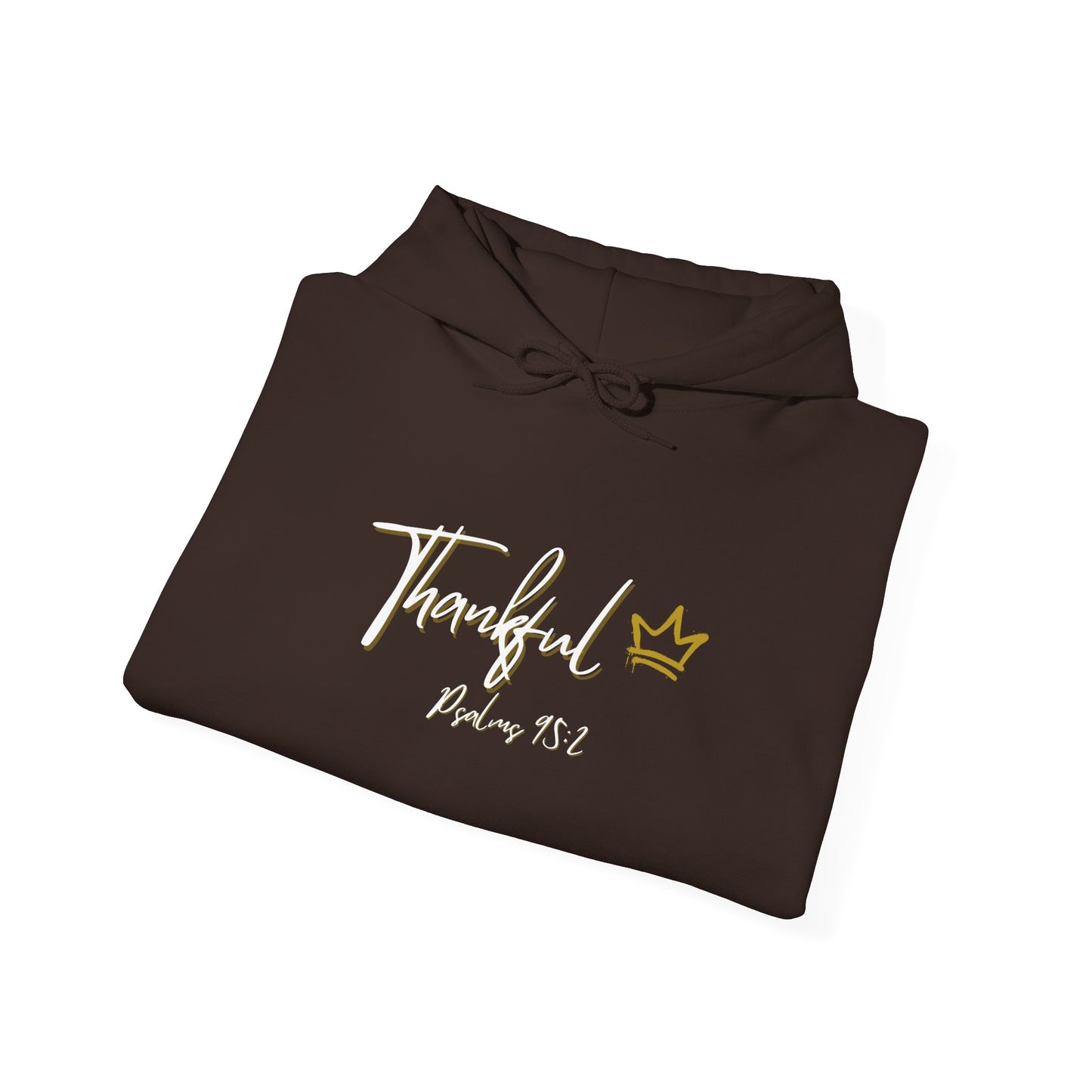 "Thankful" Hooded Sweatshirt White and Gold version