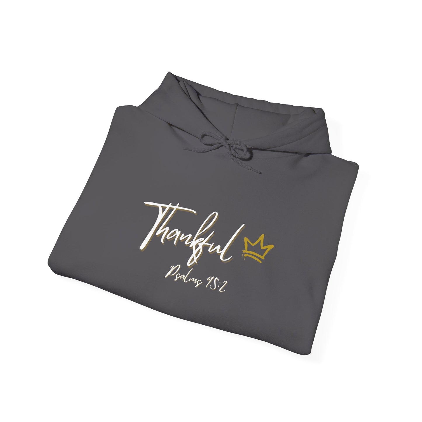 "Thankful" Hooded Sweatshirt White and Gold version