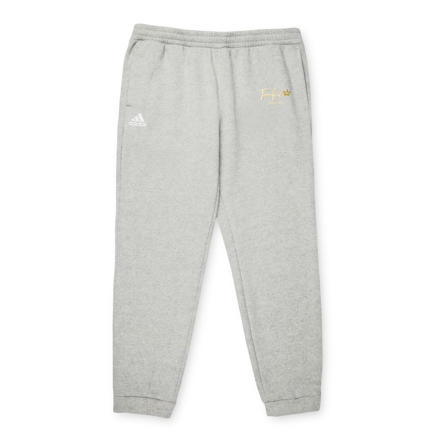 Thankful Adidas Unisex Fleece Joggers Christian Apparel - Psalm 95:2