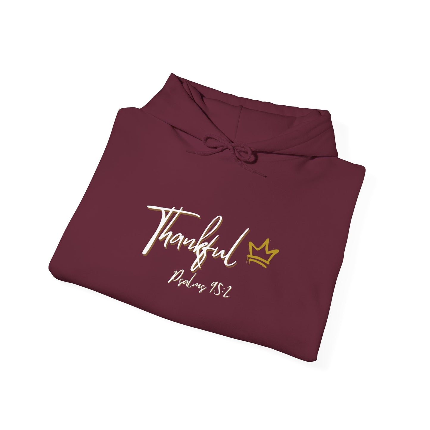 "Thankful" Hooded Sweatshirt White and Gold version