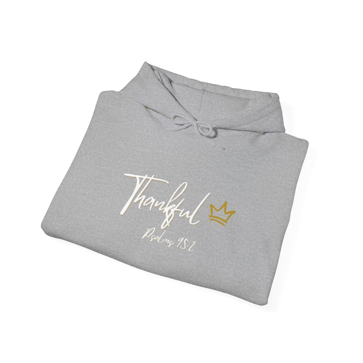 "Thankful" Hooded Sweatshirt White and Gold version