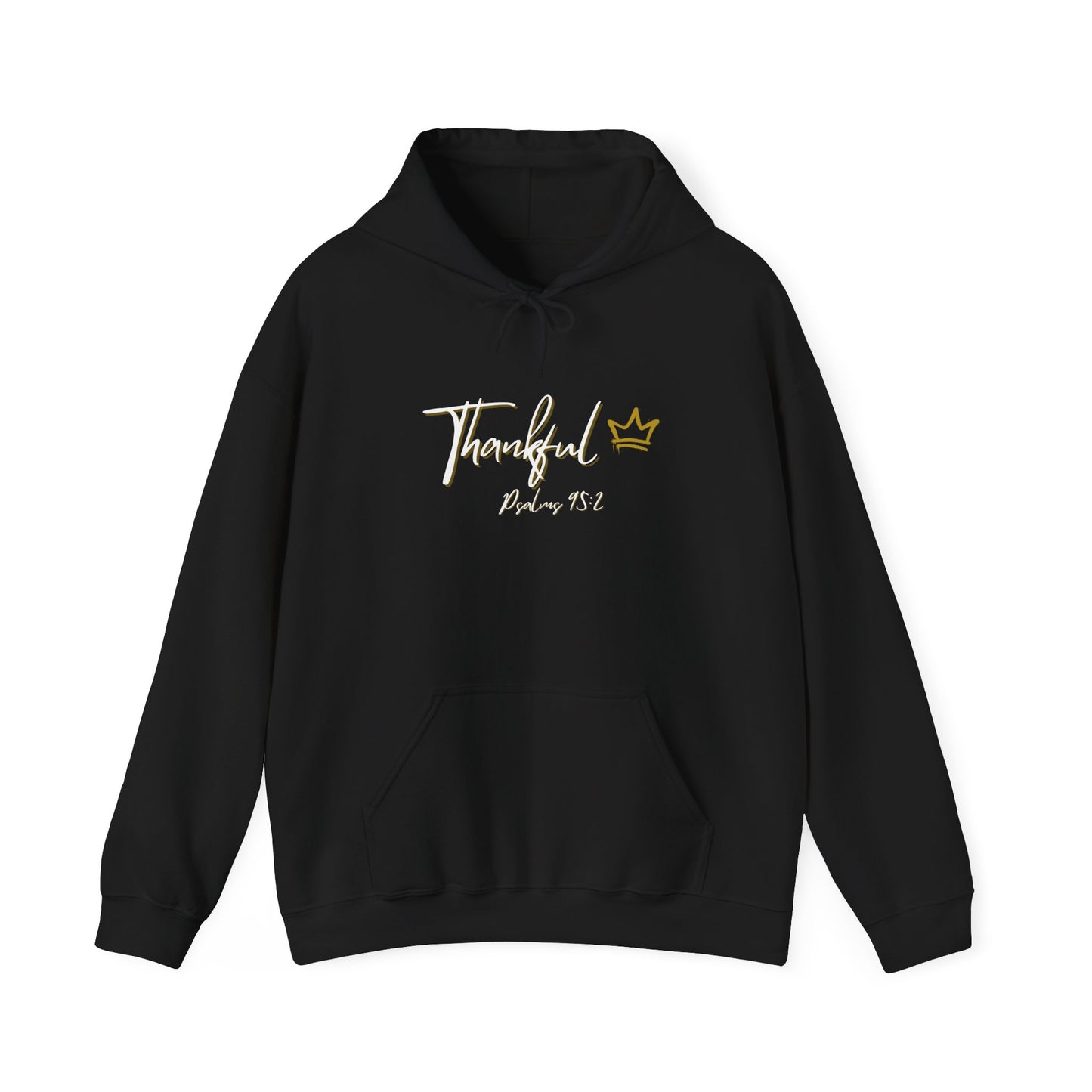 "Thankful" Hooded Sweatshirt White and Gold version
