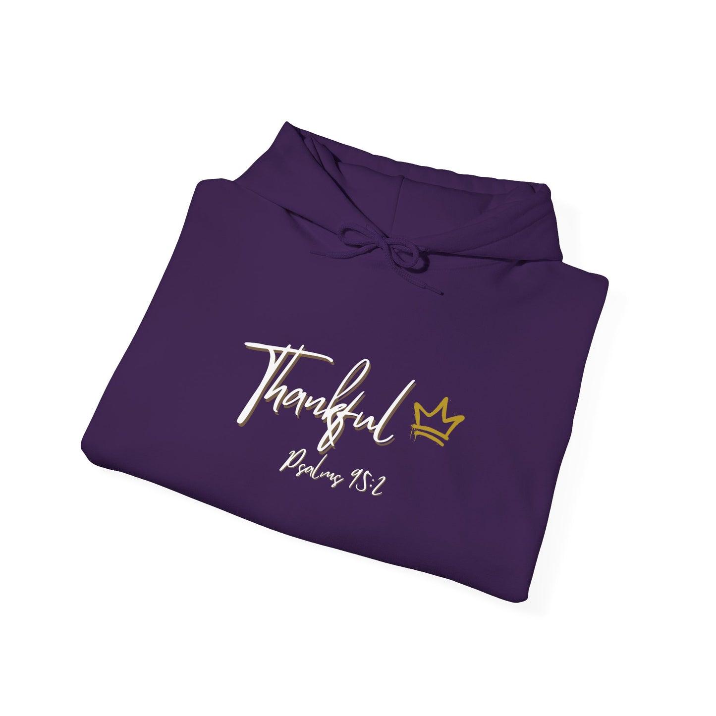 "Thankful" Hooded Sweatshirt White and Gold version