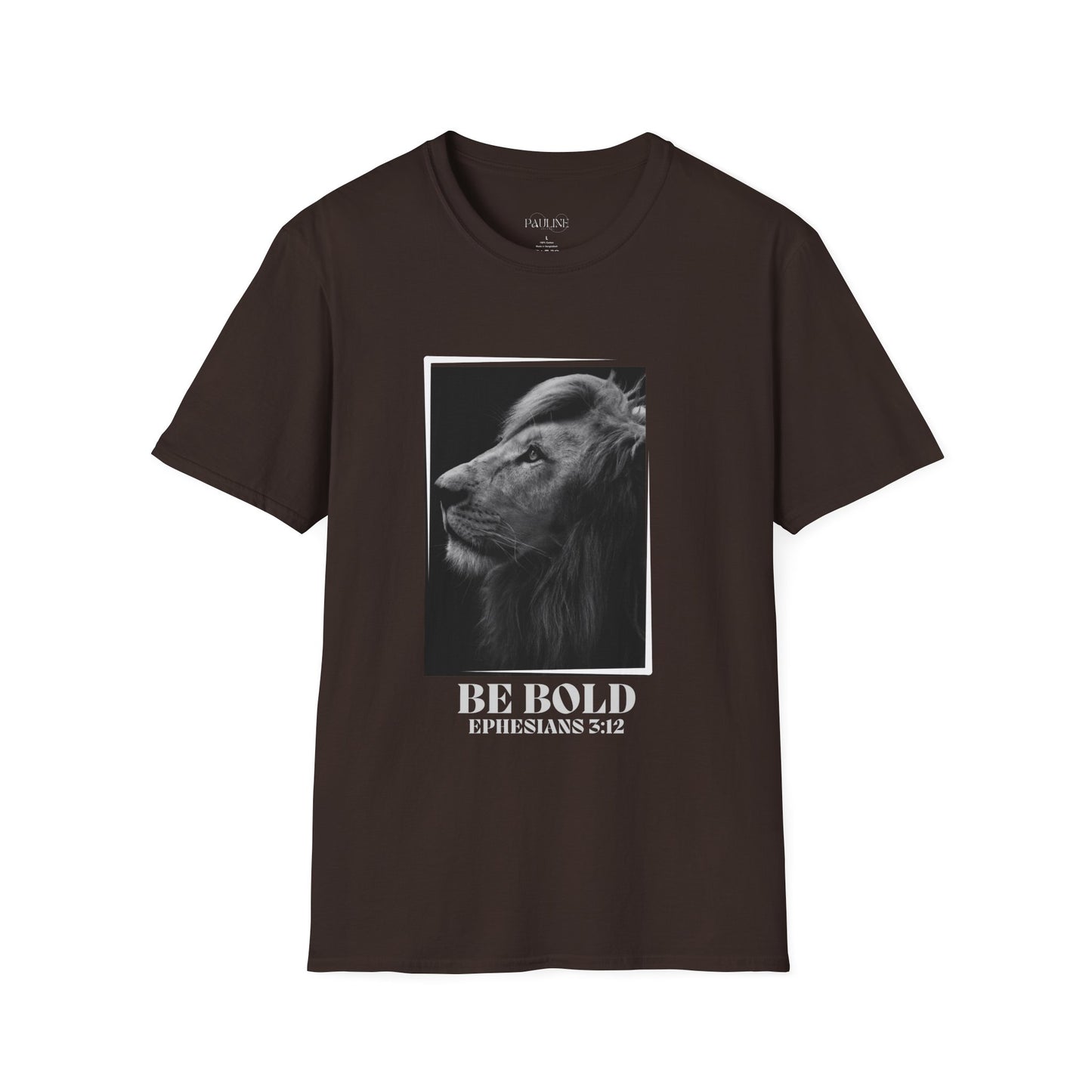 Be Bold Lion Shirt Ephesians 3:12 Christian Faith Inspirational Tee