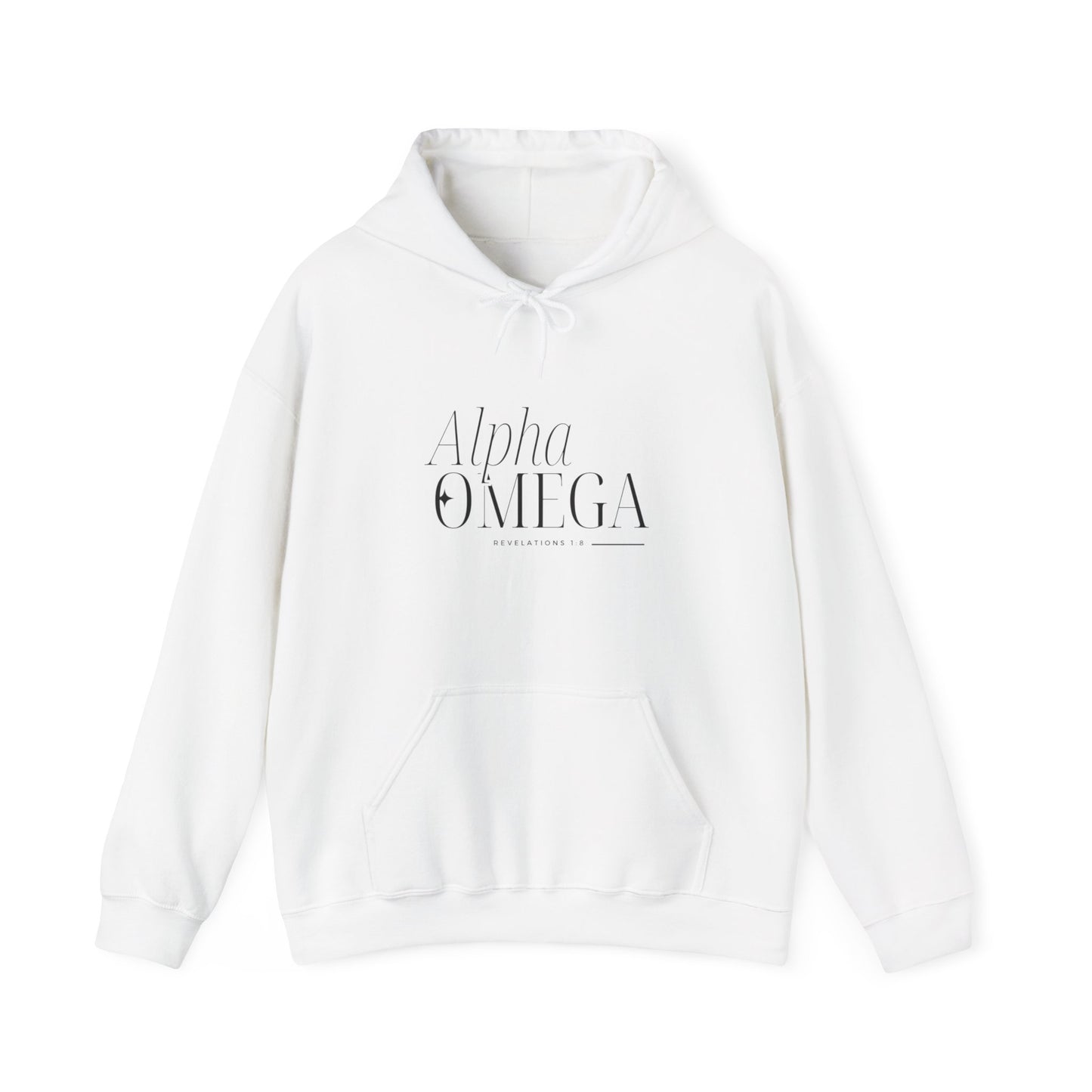 Alpha and Omega Unisex Hoodie-Black lettering