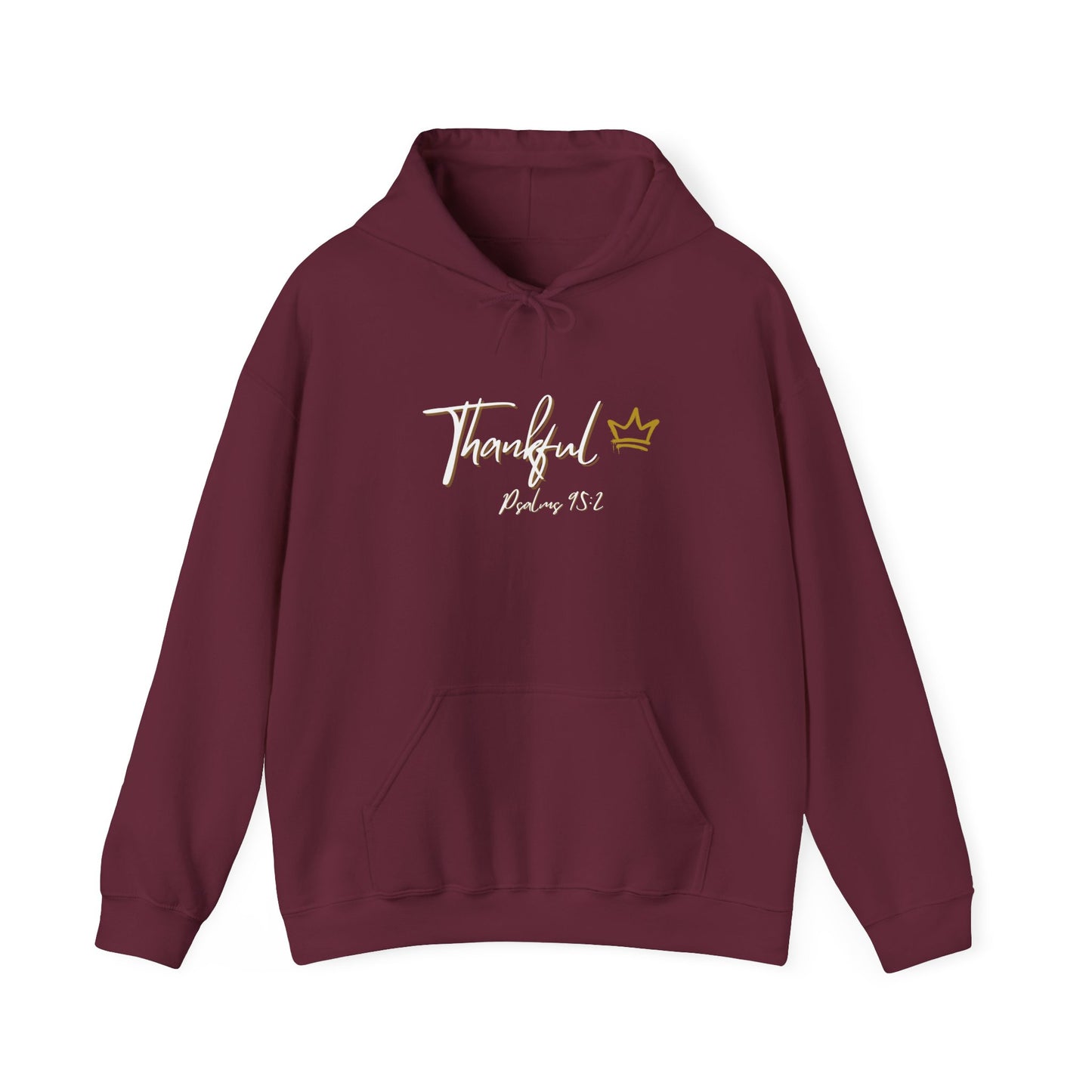"Thankful" Hooded Sweatshirt White and Gold version