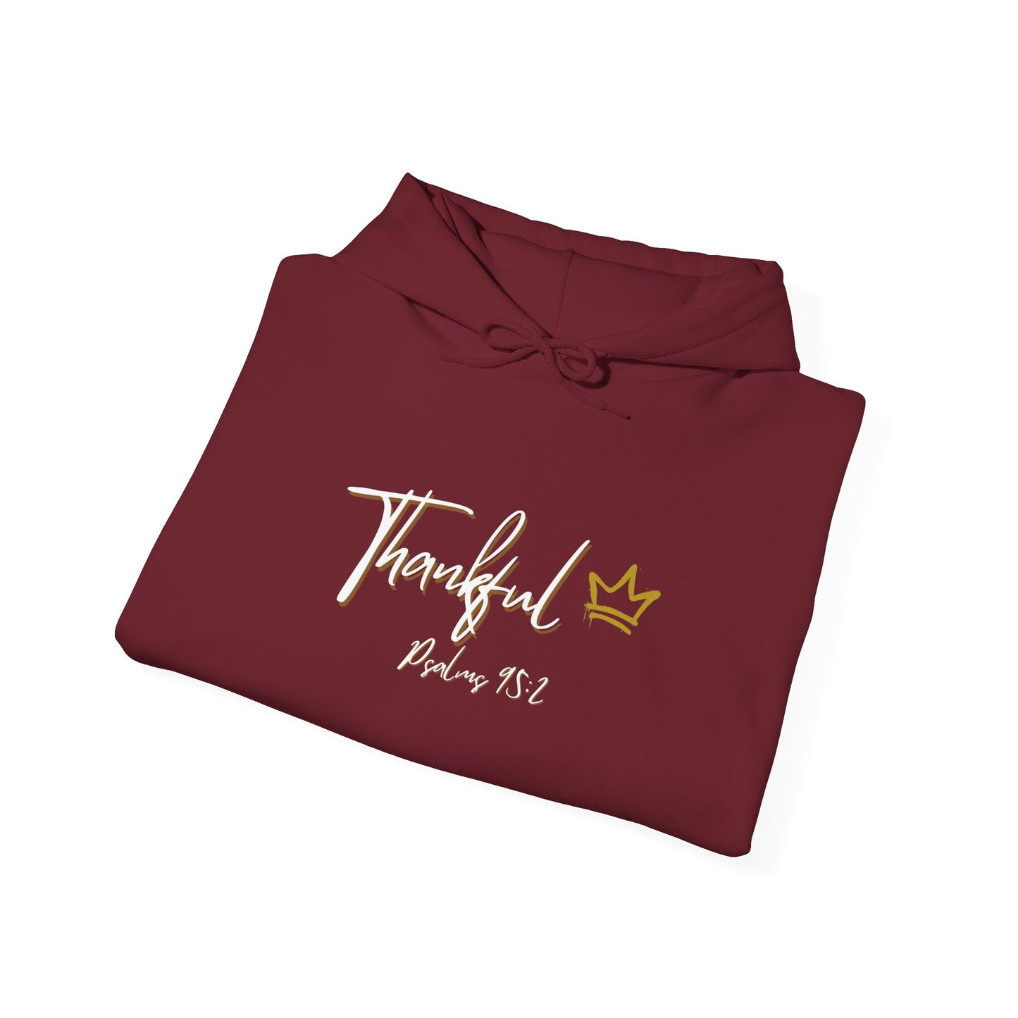 "Thankful" Hooded Sweatshirt White and Gold version