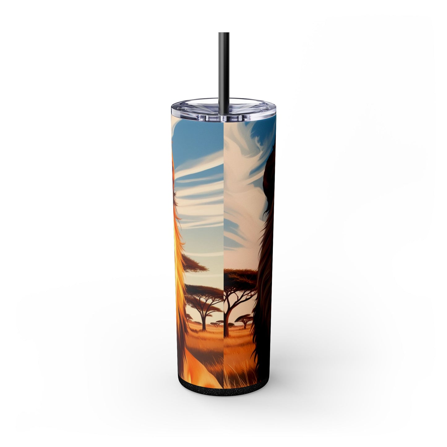 Beautiful Lion of Judah Skinny Tumbler with Straw, 20oz