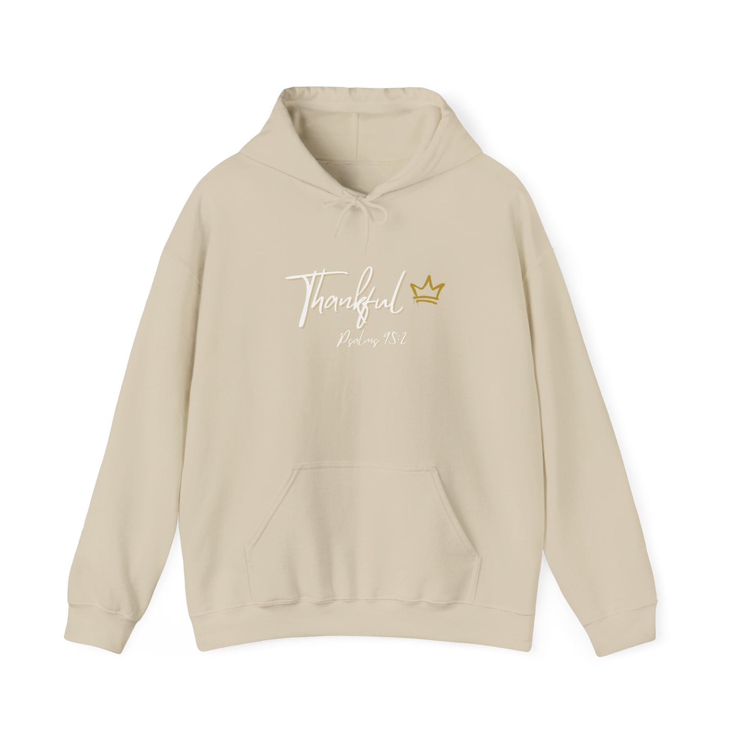 "Thankful" Hooded Sweatshirt White and Gold version