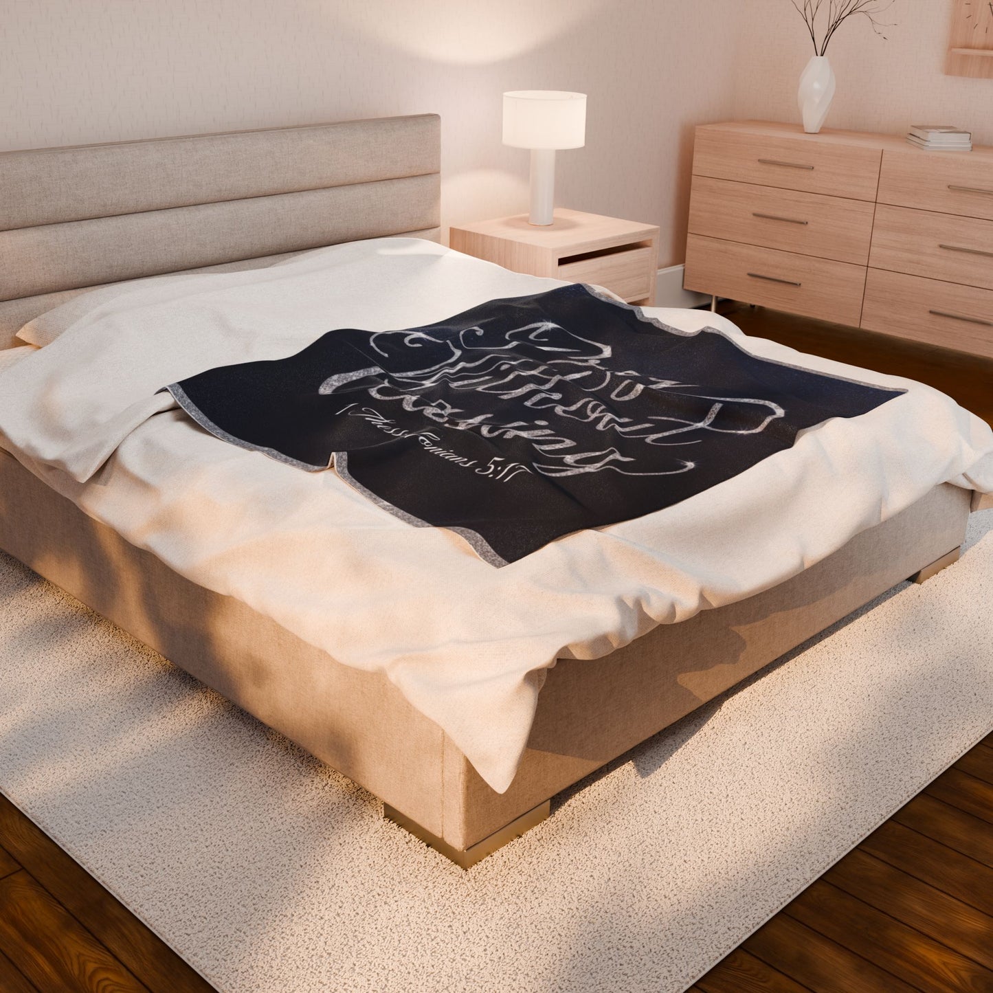 Inspirational Pray Without Ceasing Velveteen Plush Blanket