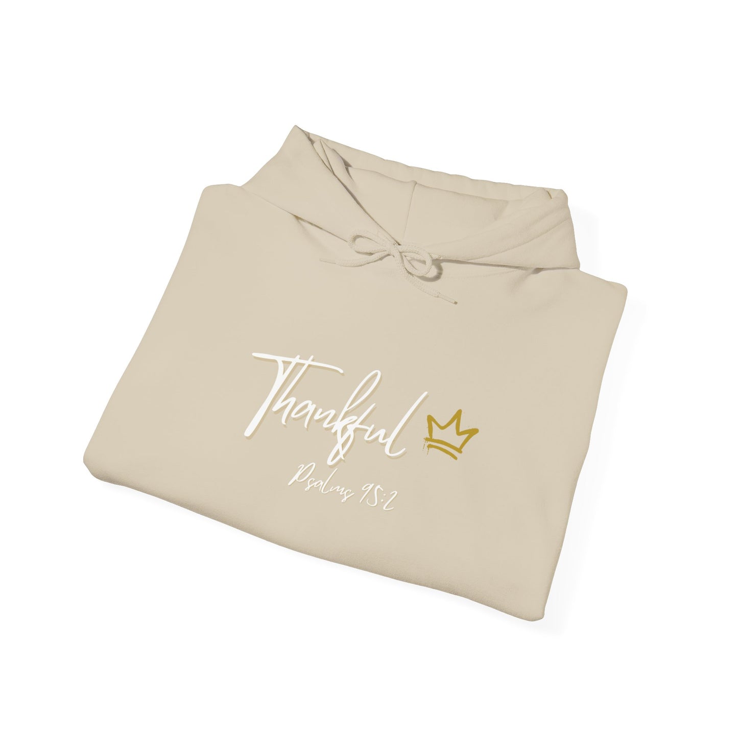 "Thankful" Hooded Sweatshirt White and Gold version