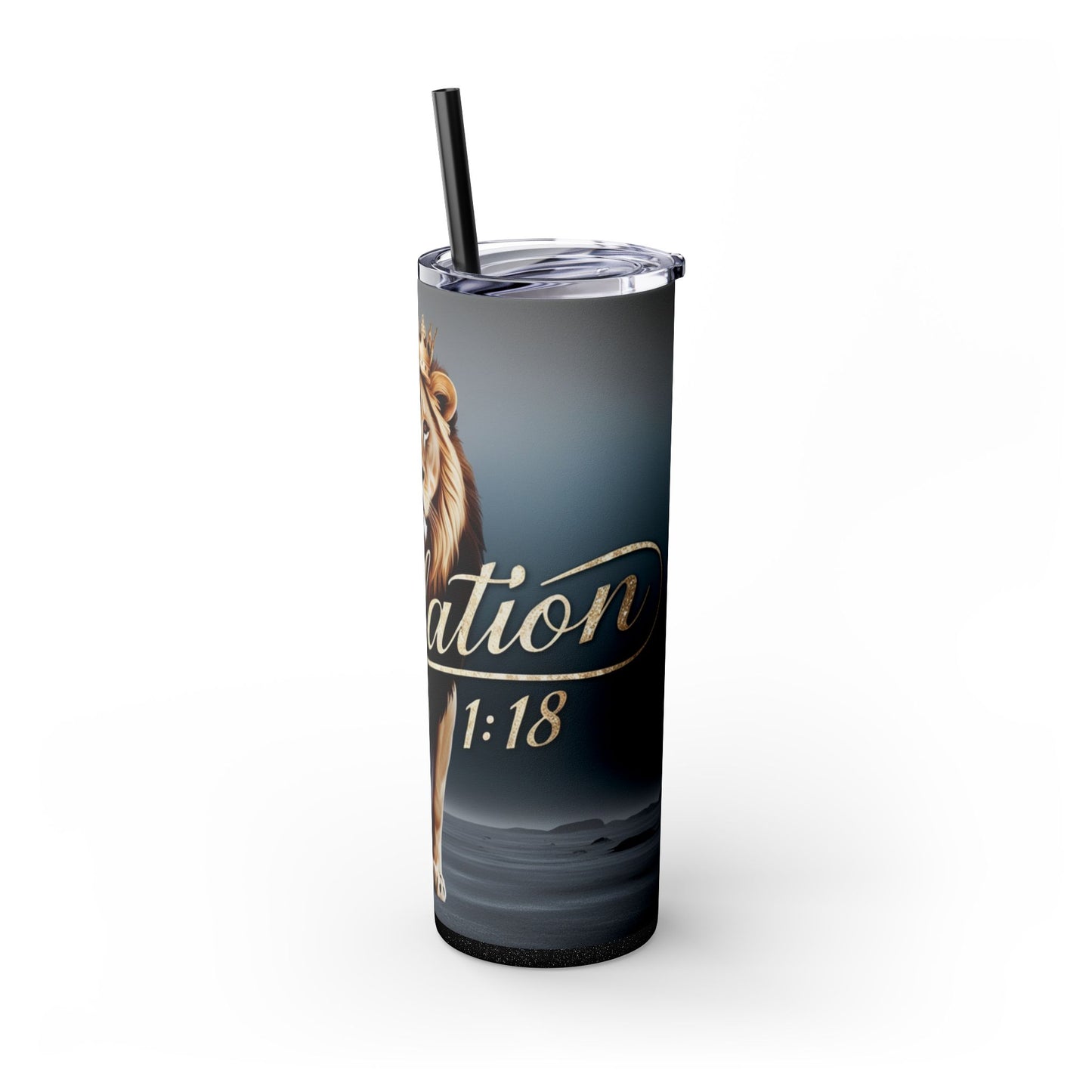 "Revelation 1:18" Skinny Tumbler with Straw, 20oz
