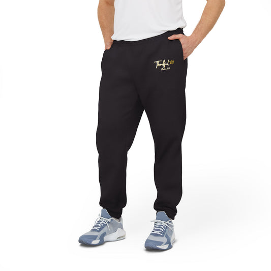Thankful Adidas Unisex Fleece Joggers Christian Apparel - Psalm 95:2