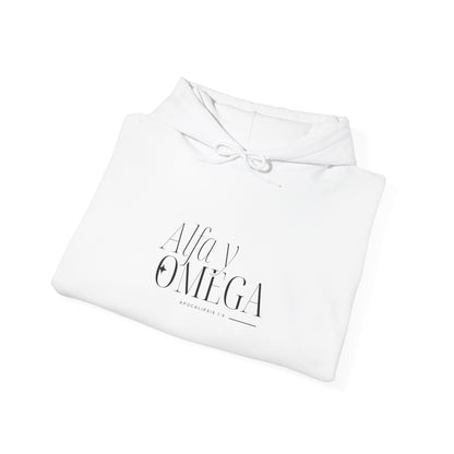Alfa y Omega Unisex Hoodie-Black lettering - Spanish