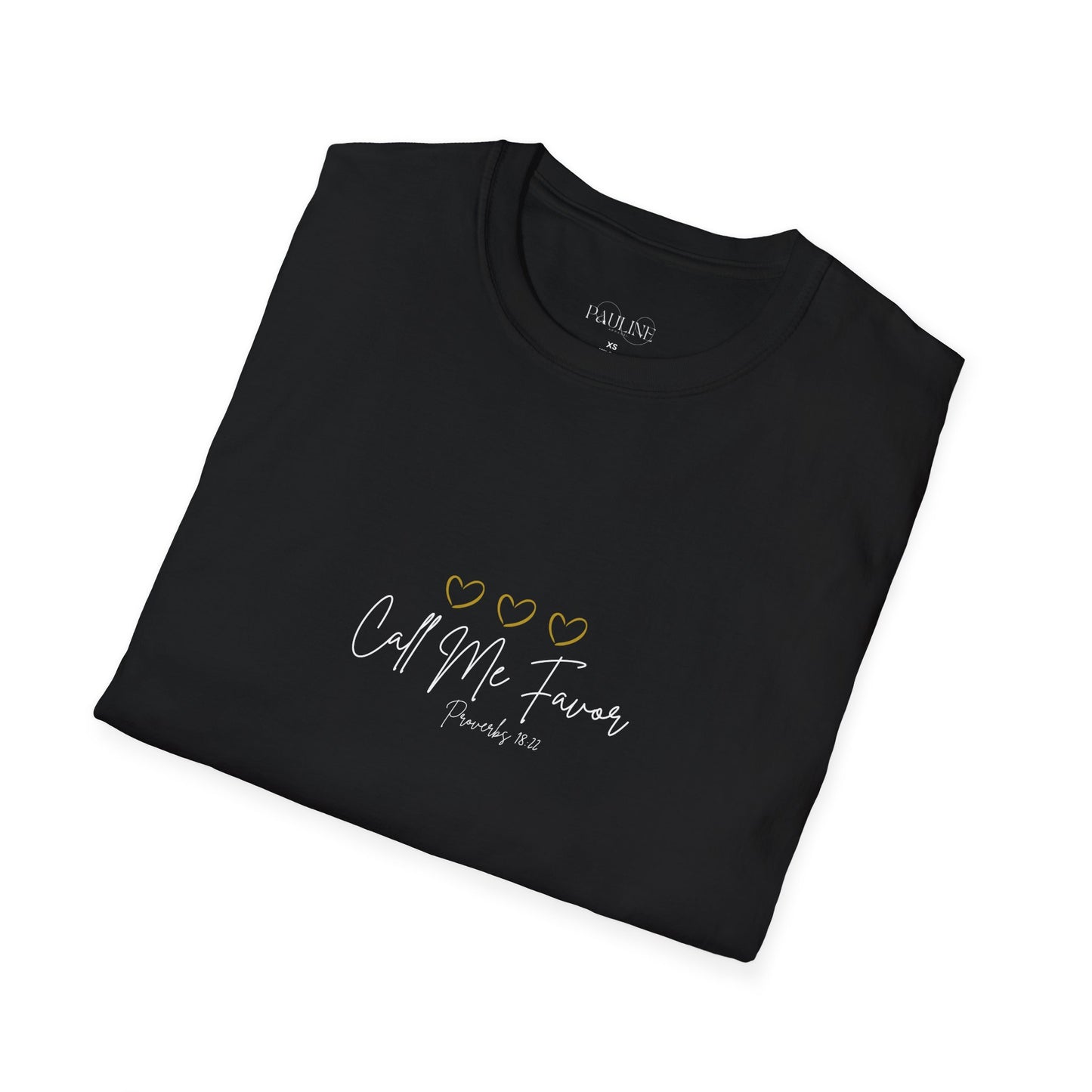 "Call Me Favor" soft-style Black and Dark Heather Grey T-Shirt