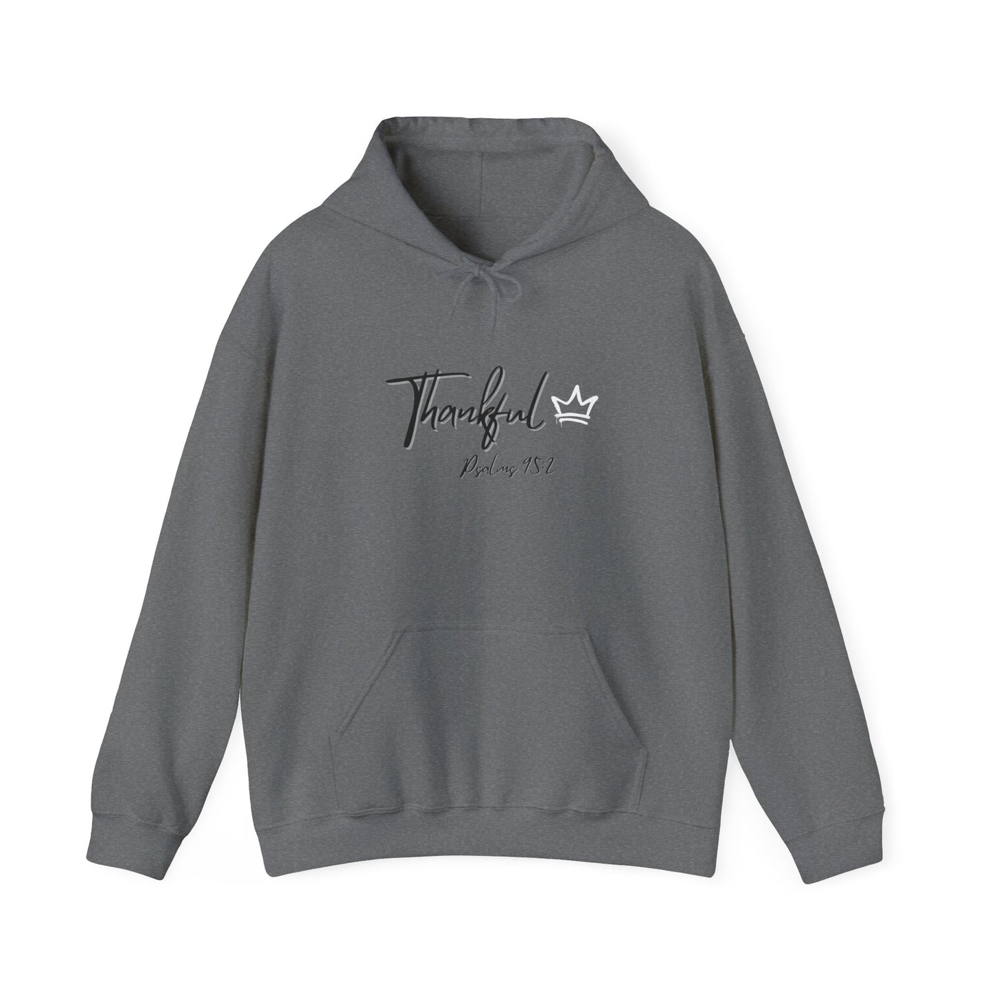 "Thankful" Heavy Blend™ Hooded Sweatshirt Black and White version