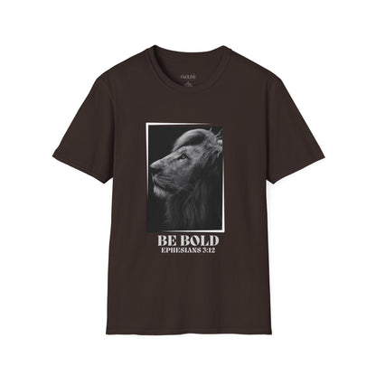 Be Bold Lion Shirt Ephesians 3:12 Christian Faith Inspirational Tee