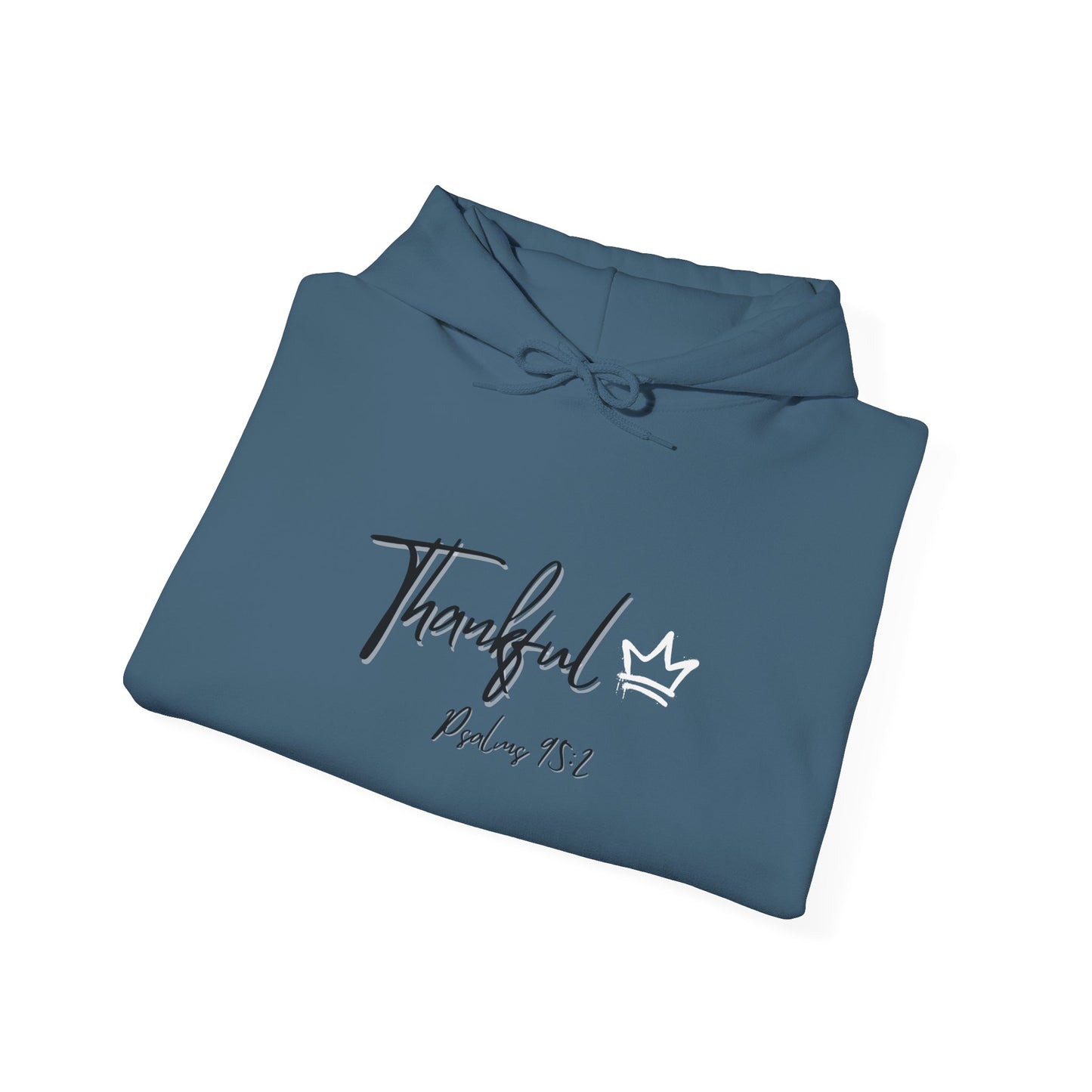 "Thankful" Heavy Blend™ Hooded Sweatshirt Black and White version