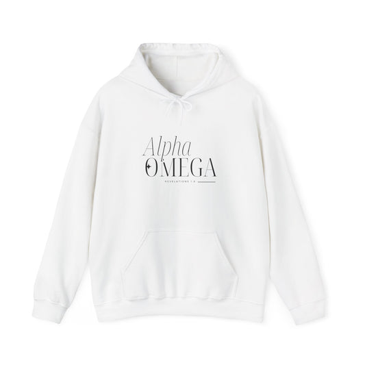 Alpha and Omega Unisex Hoodie-Black lettering