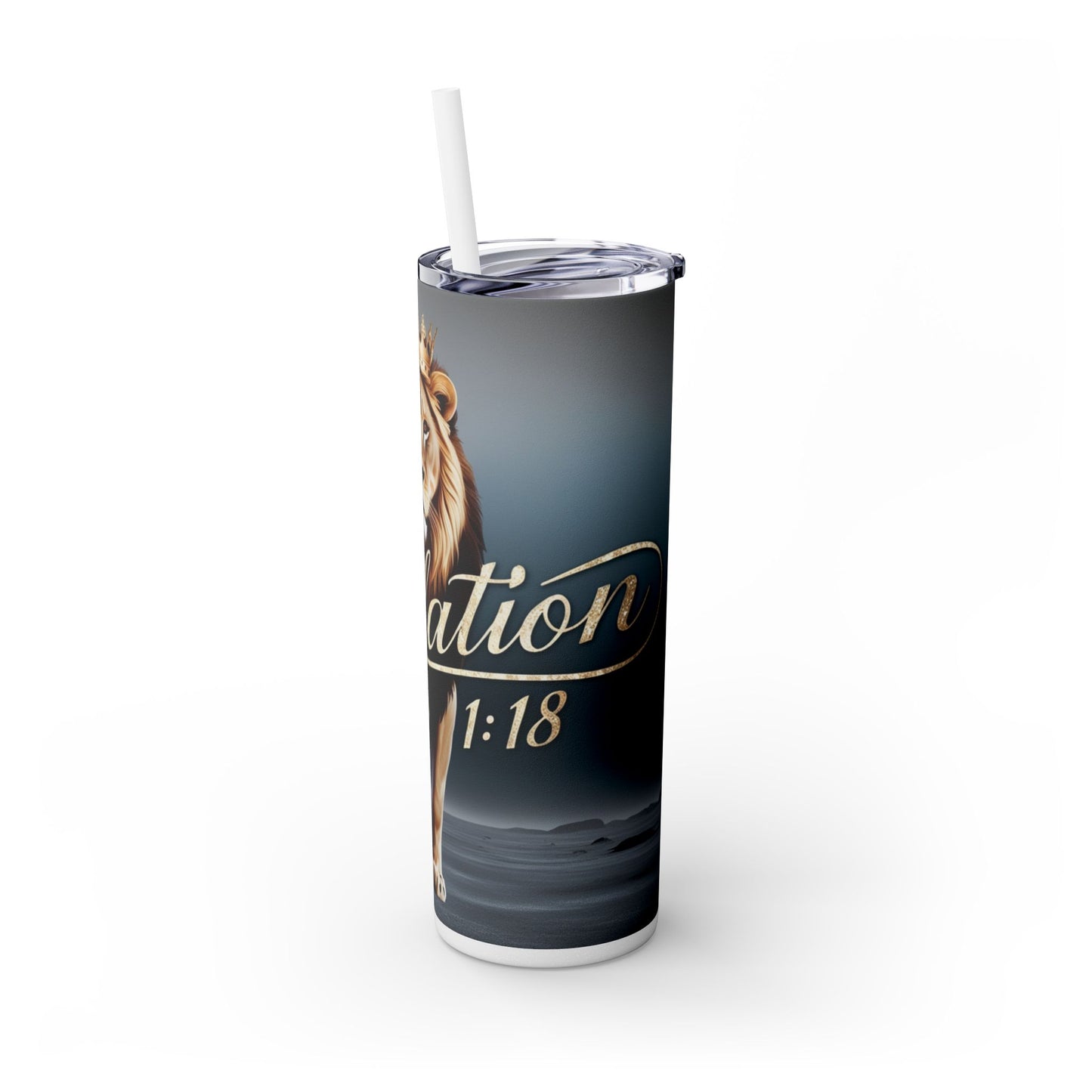 "Revelation 1:18" Skinny Tumbler with Straw, 20oz