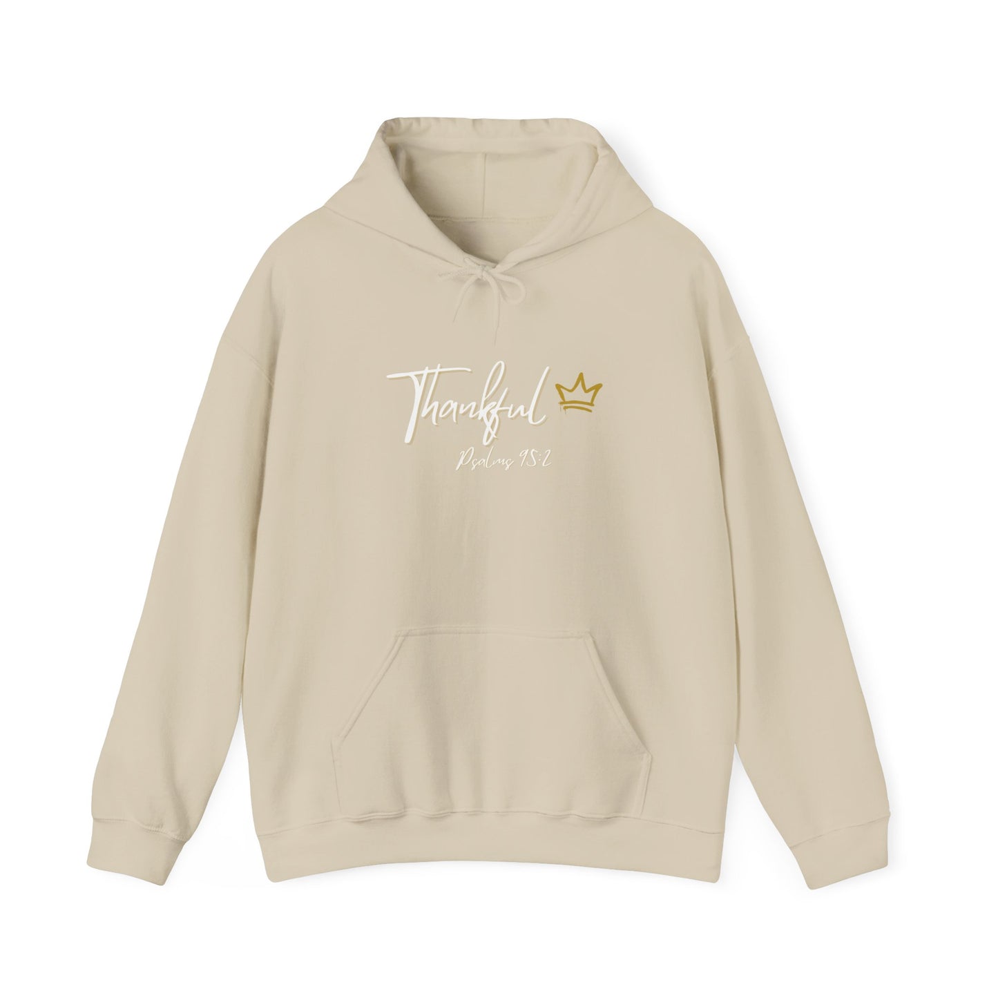 "Thankful"  Hooded Sweatshirt White and Gold version