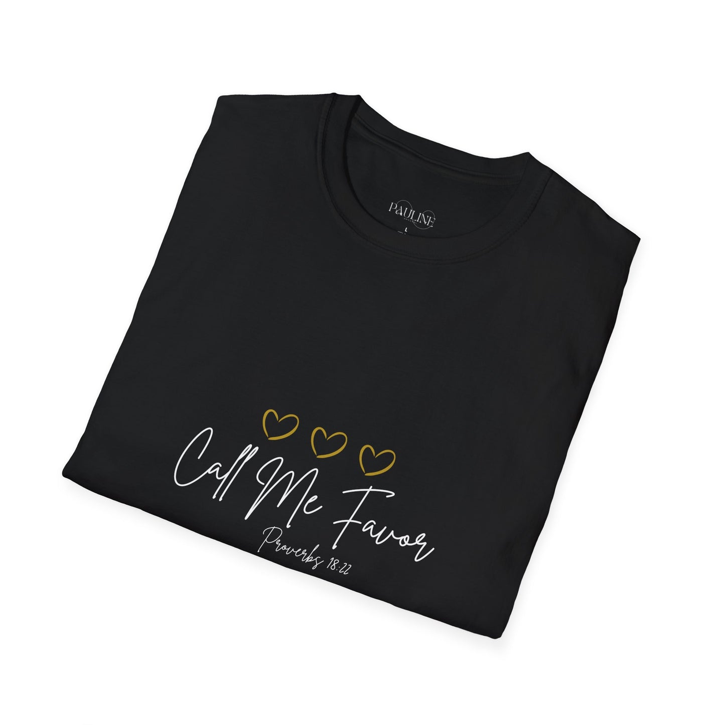 "Call Me Favor" soft-style Black and Dark Heather Grey T-Shirt