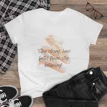 Load image into Gallery viewer, Women&#39;s Midweight Cotton Tee &quot;Believe&quot;
